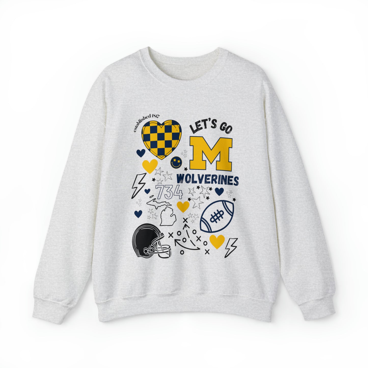 Wolverines Game Day Sweatshirt, Design On Front Only