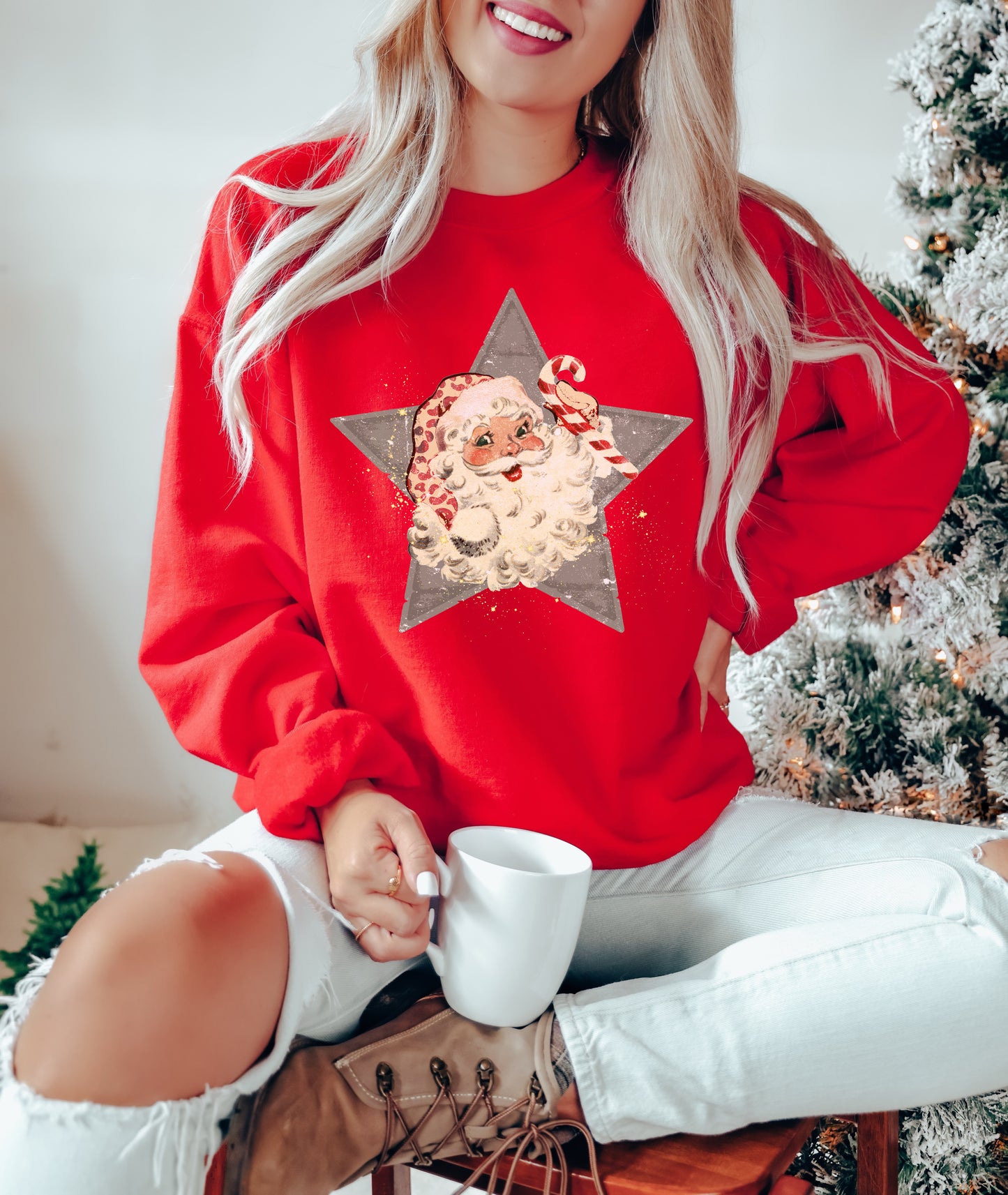 Christmas Santa Star Sweatshirt