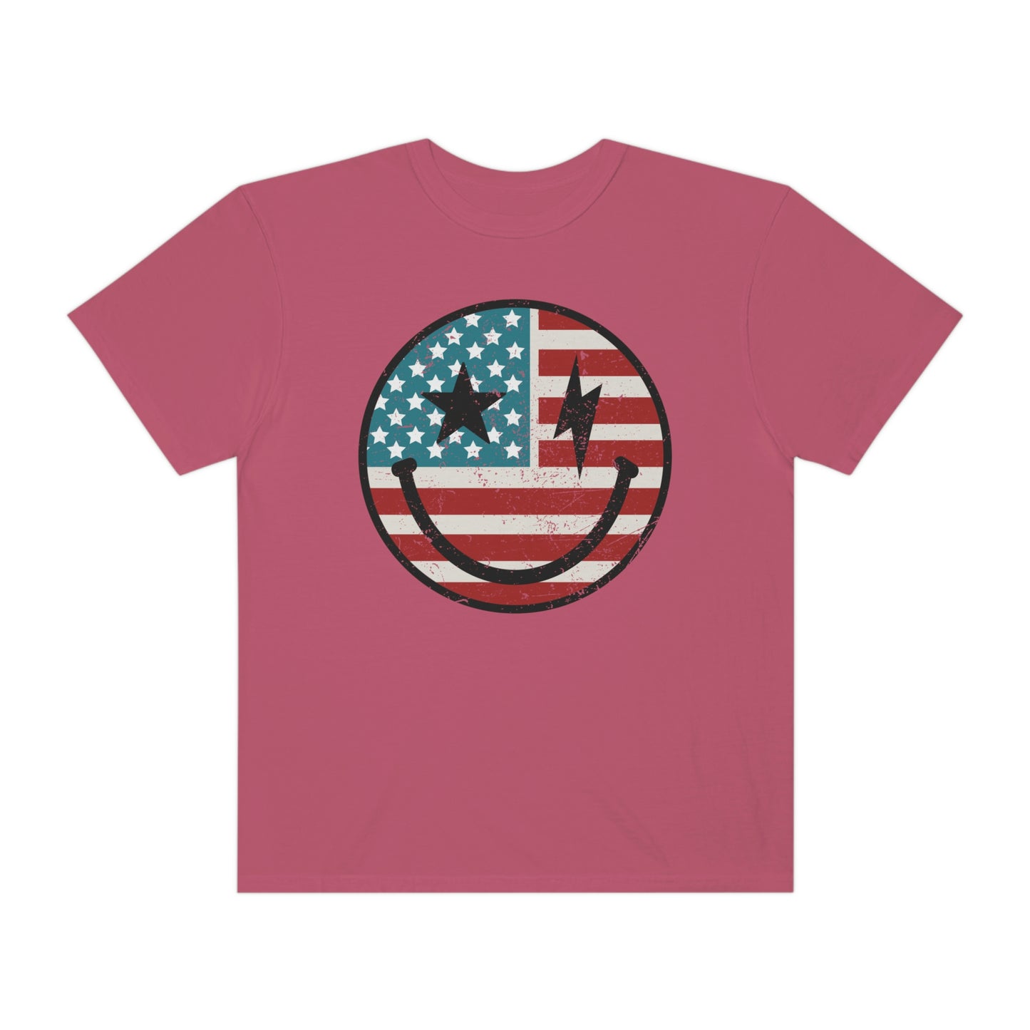 American Babe 4th of July Happy Face Shirt