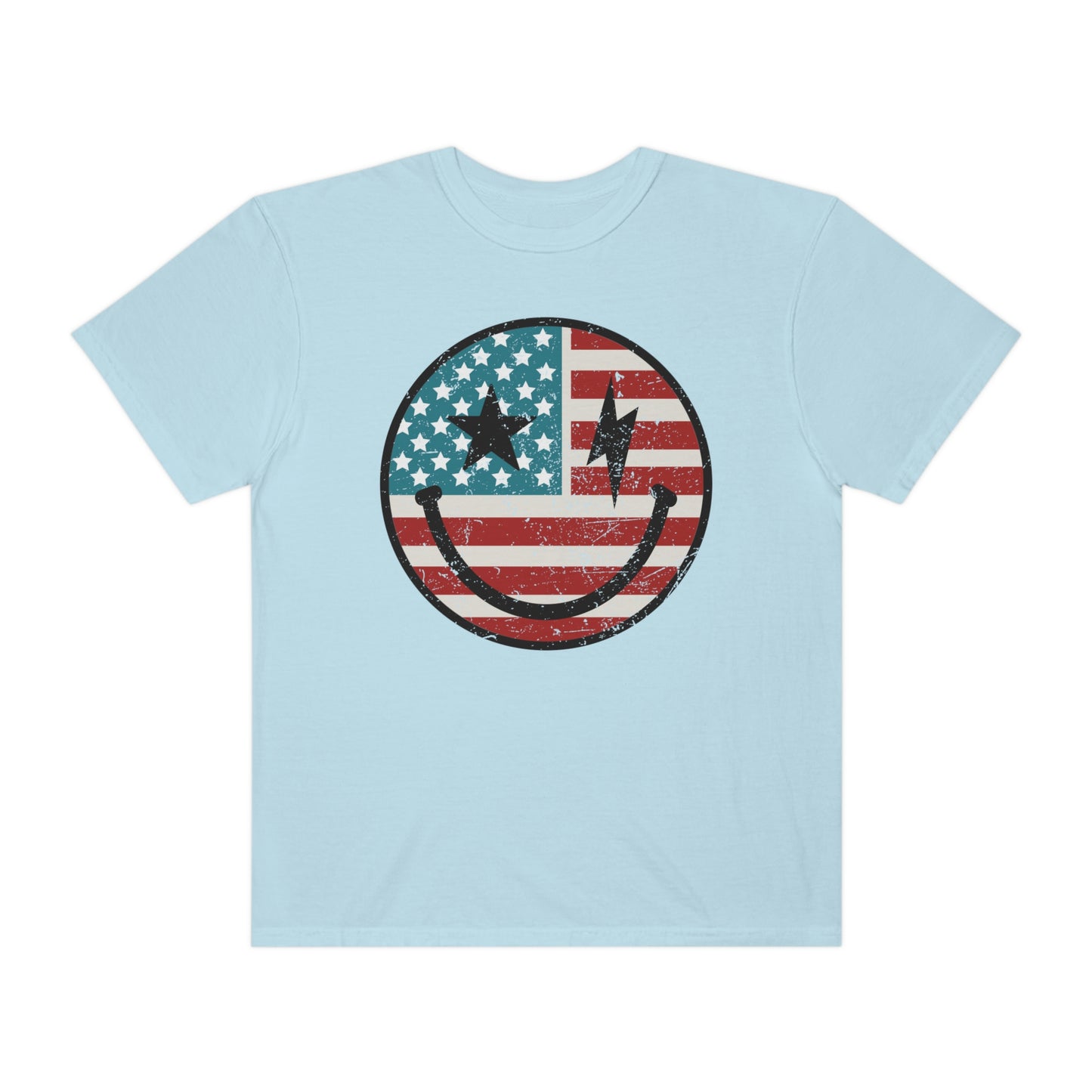American Babe 4th of July Happy Face Shirt