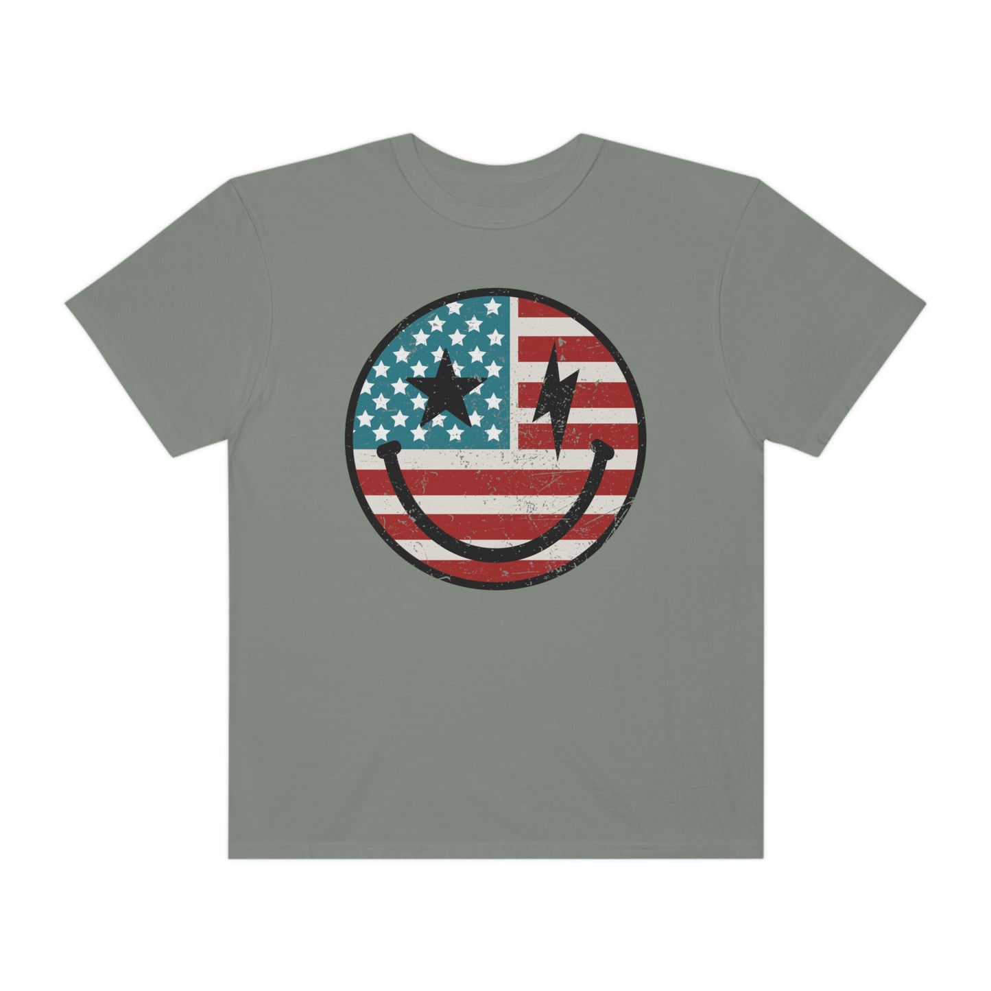 American Babe 4th of July Happy Face Shirt