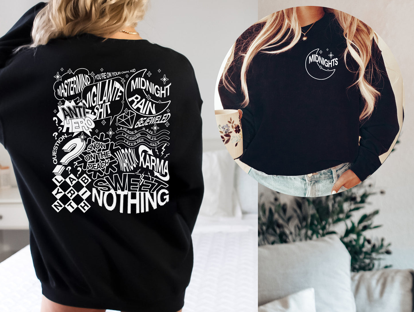 Midnights TS Sweatshirt, 2 Sided Print