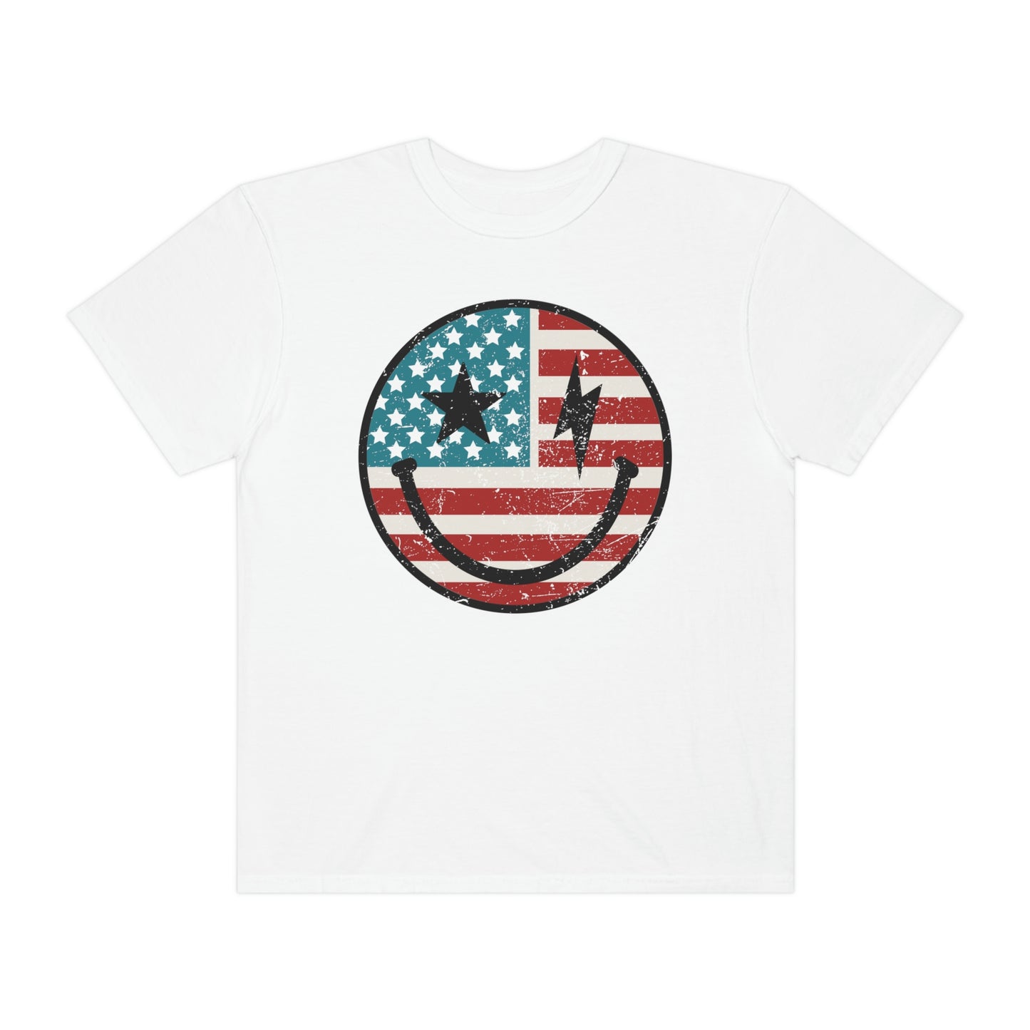 American Babe 4th of July Happy Face Shirt
