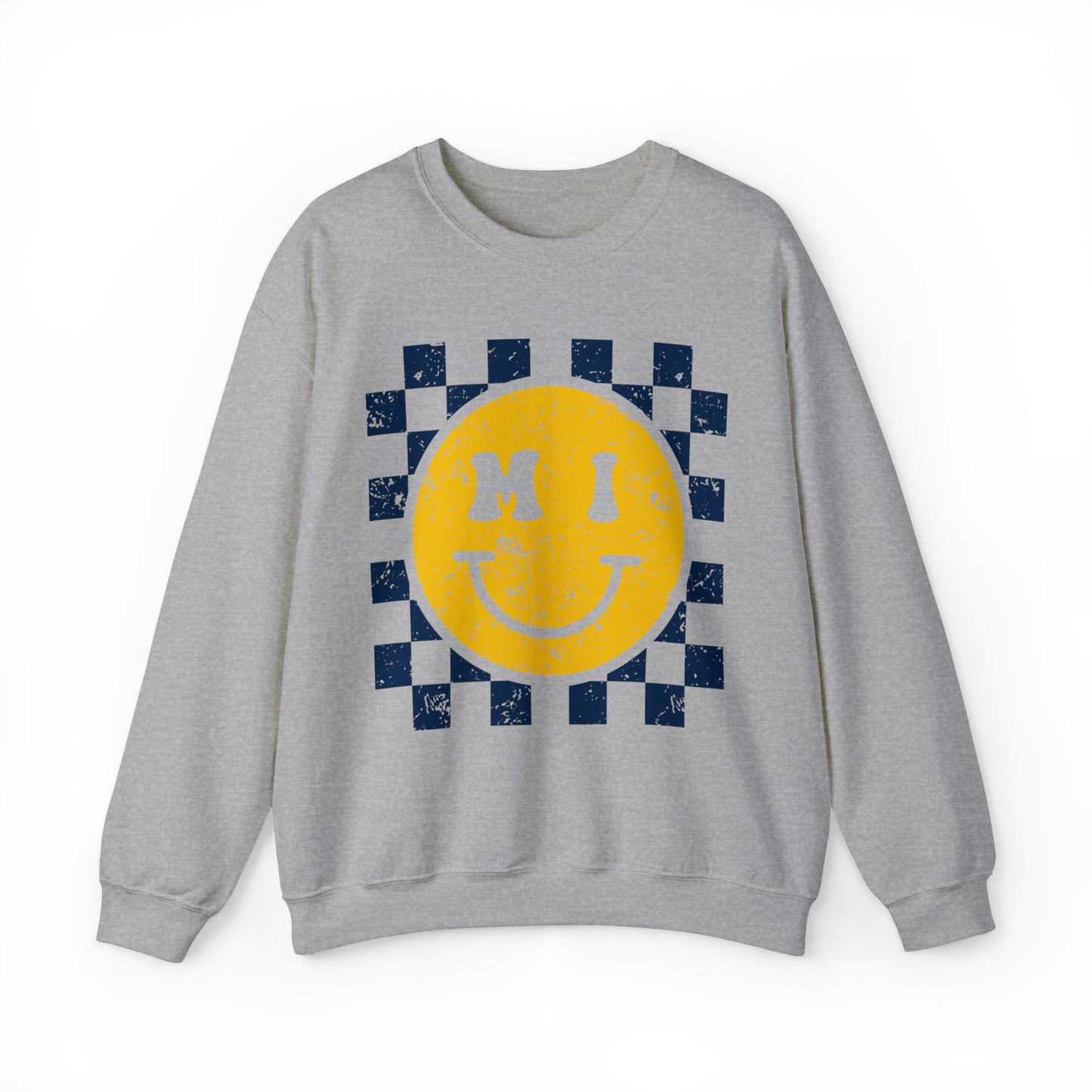 Michigan Checkered Smiley Sweatshirt