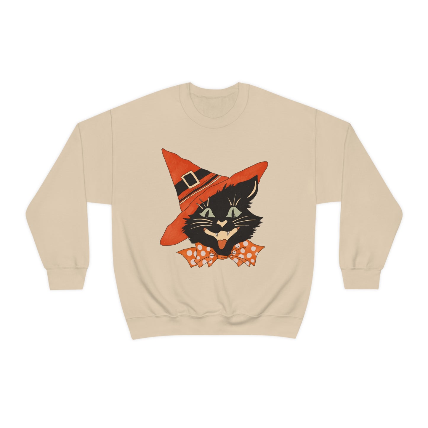Vintage Black Cat Halloween Sweatshirt