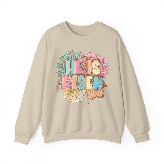 He Is Risen Flowers Sweatshirt