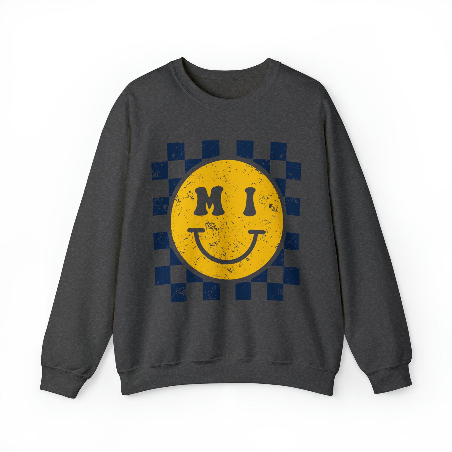 Michigan Checkered Smiley Sweatshirt