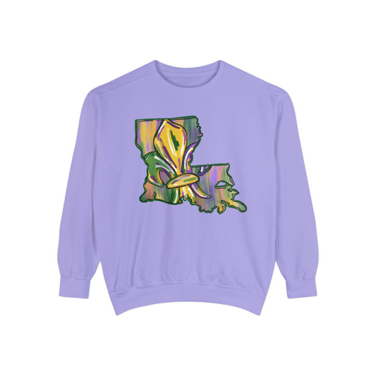 Louisiana Mardi Gras Comfort Colors Sweatshirt