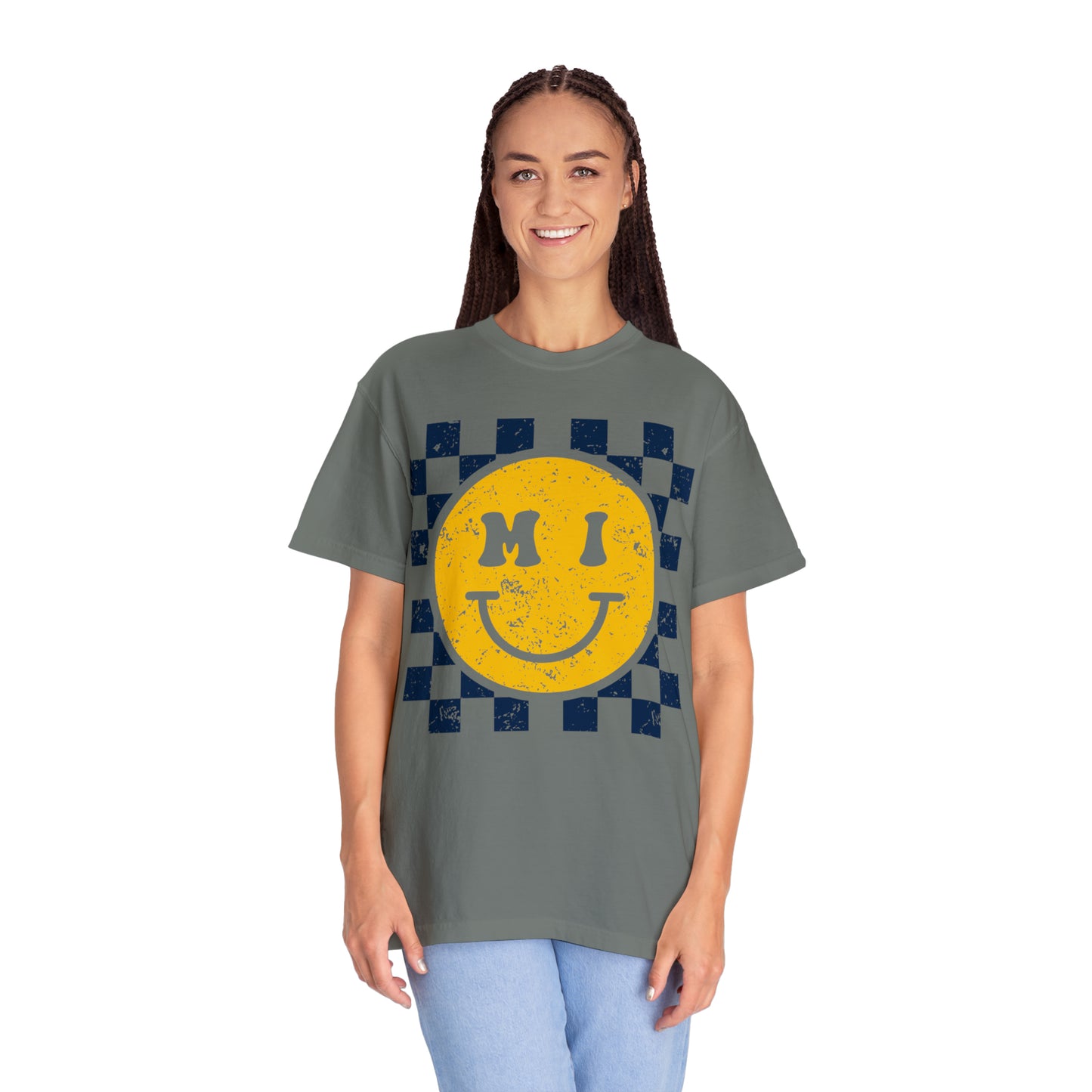 Michigan Checkered Smiley Shirt