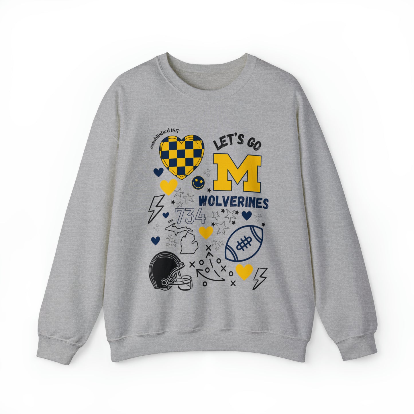 Wolverines Game Day Sweatshirt, Design On Front Only