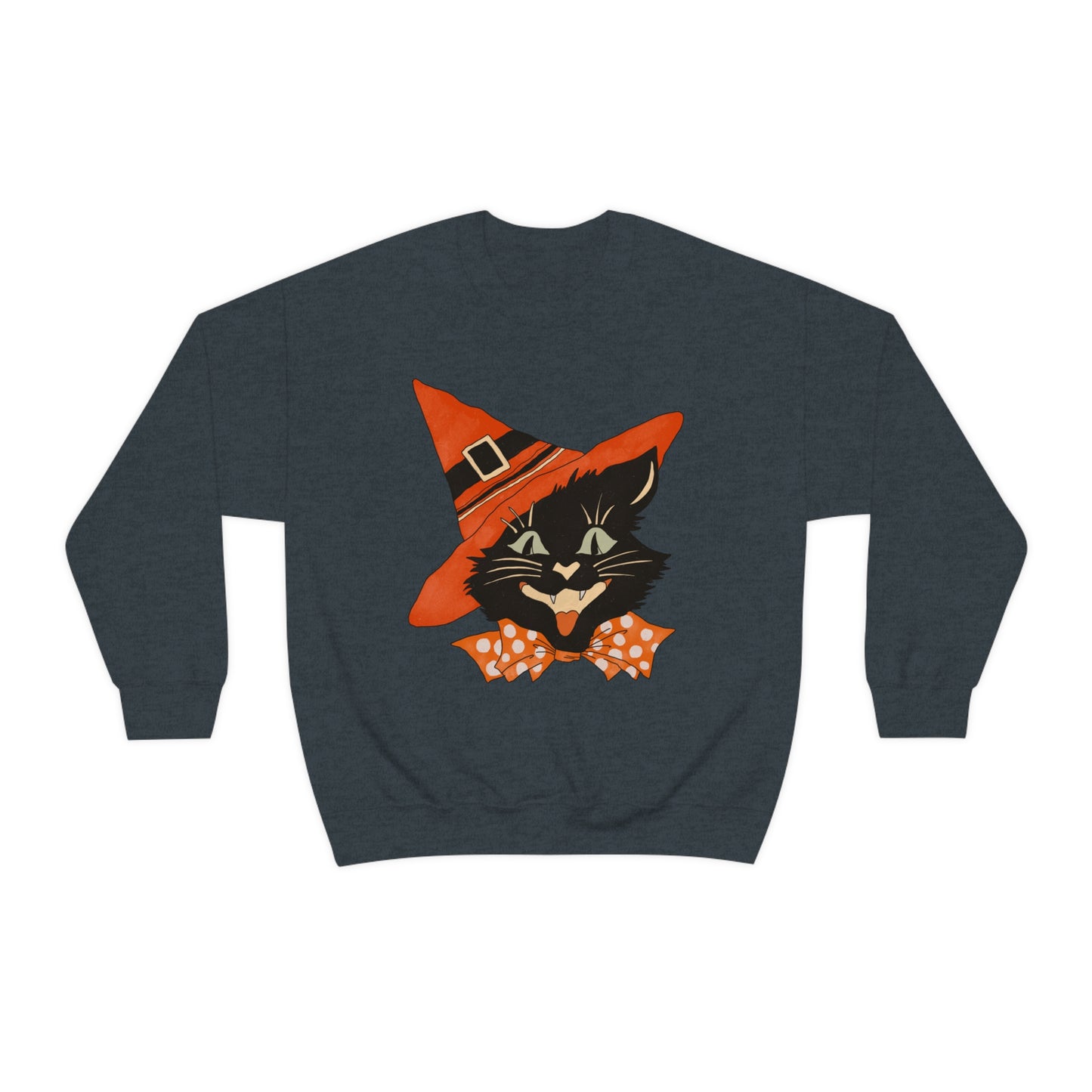 Vintage Black Cat Halloween Sweatshirt