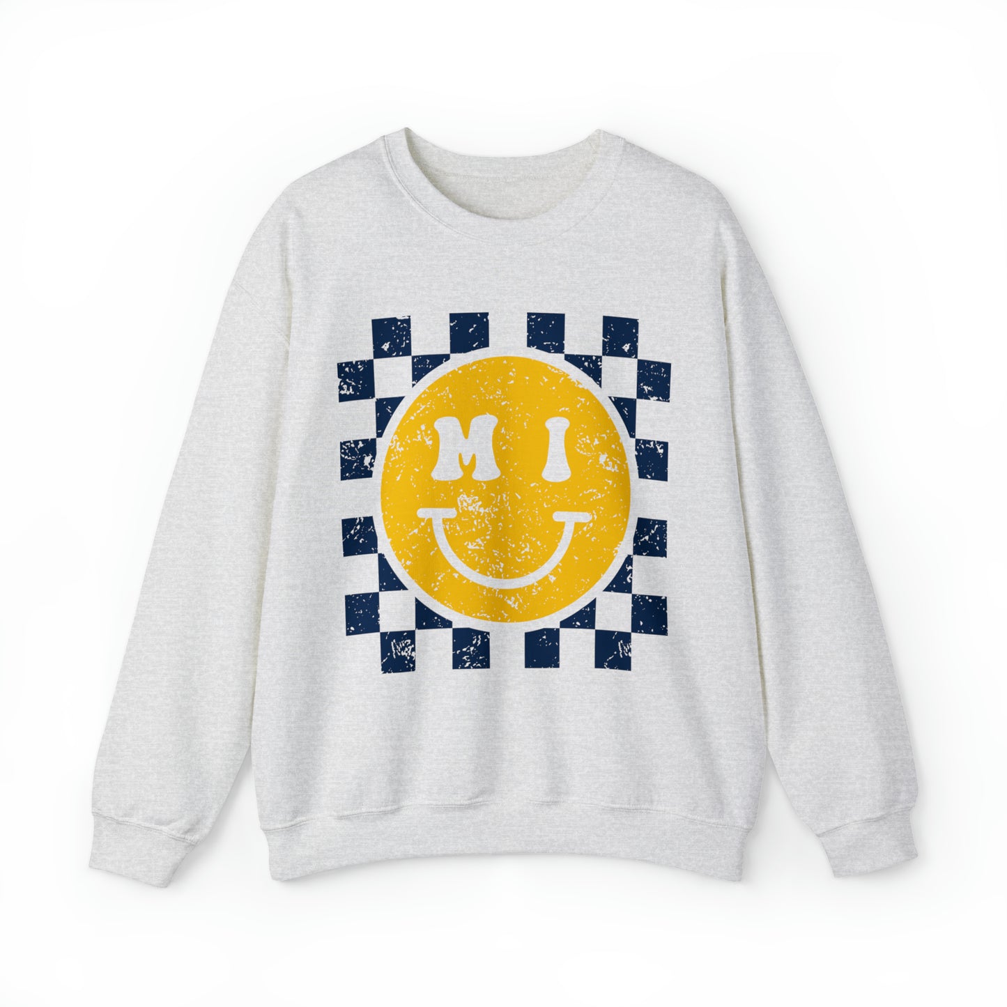 Michigan Checkered Smiley Sweatshirt