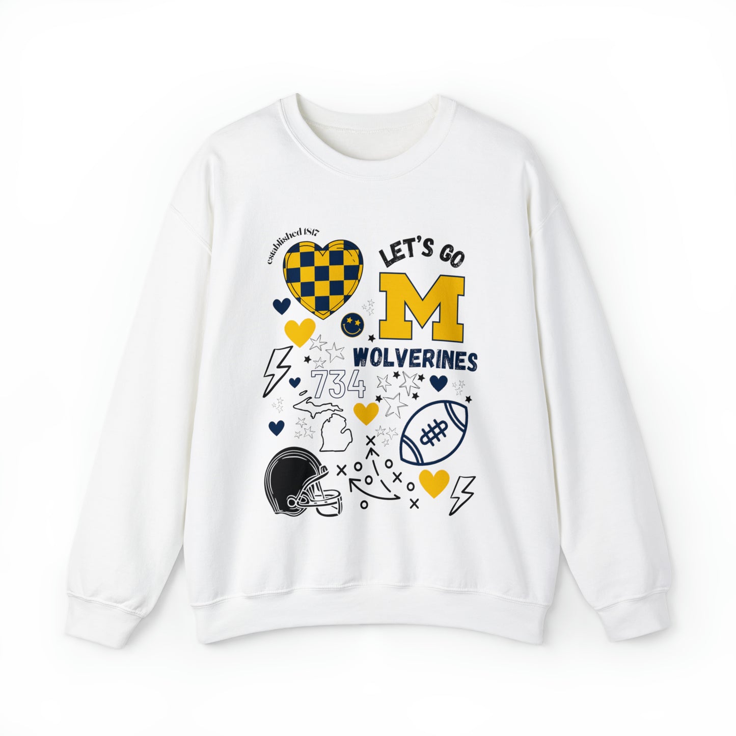 Wolverines Game Day Sweatshirt, Design On Front Only