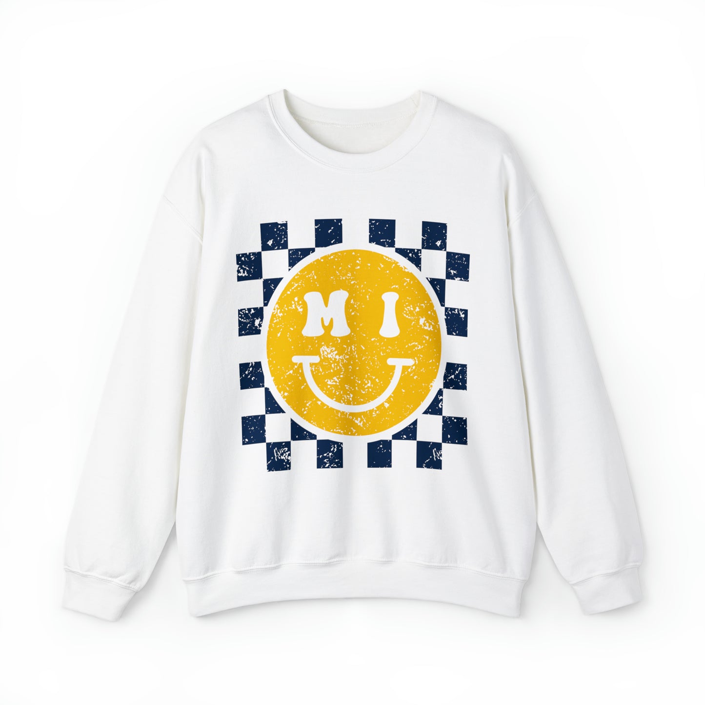 Michigan Checkered Smiley Sweatshirt