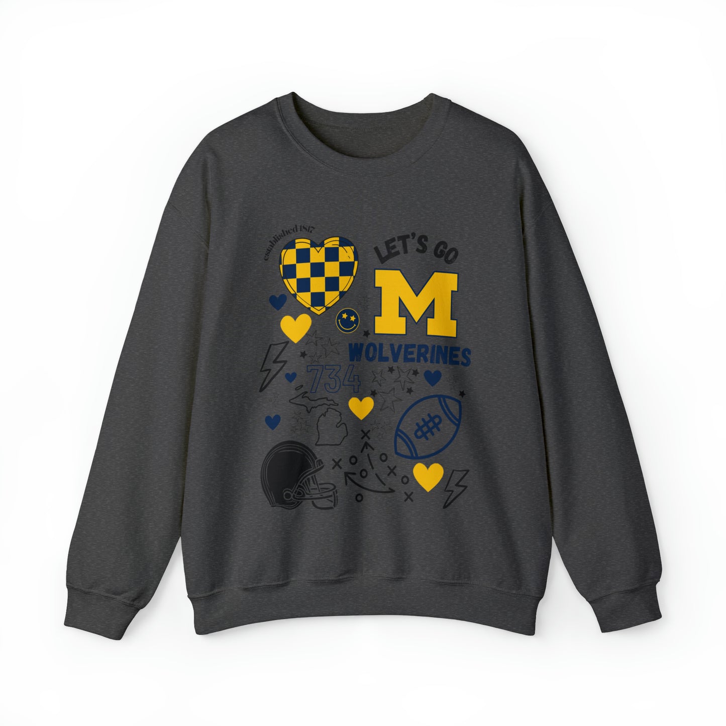 Wolverines Game Day Sweatshirt, Design On Front Only