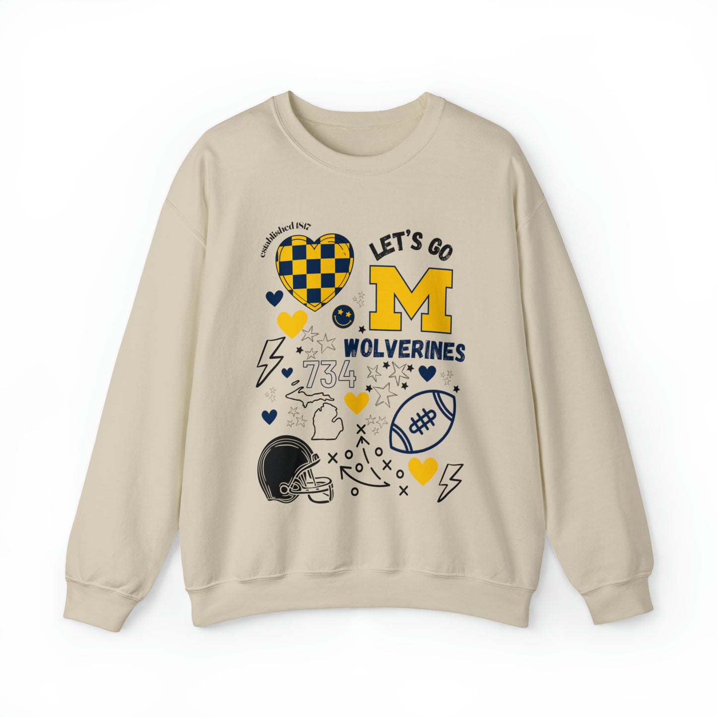 Wolverines Game Day Sweatshirt, Design On Front Only