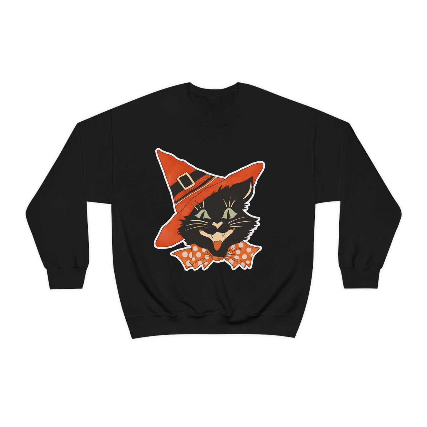 Vintage Black Cat Halloween Sweatshirt