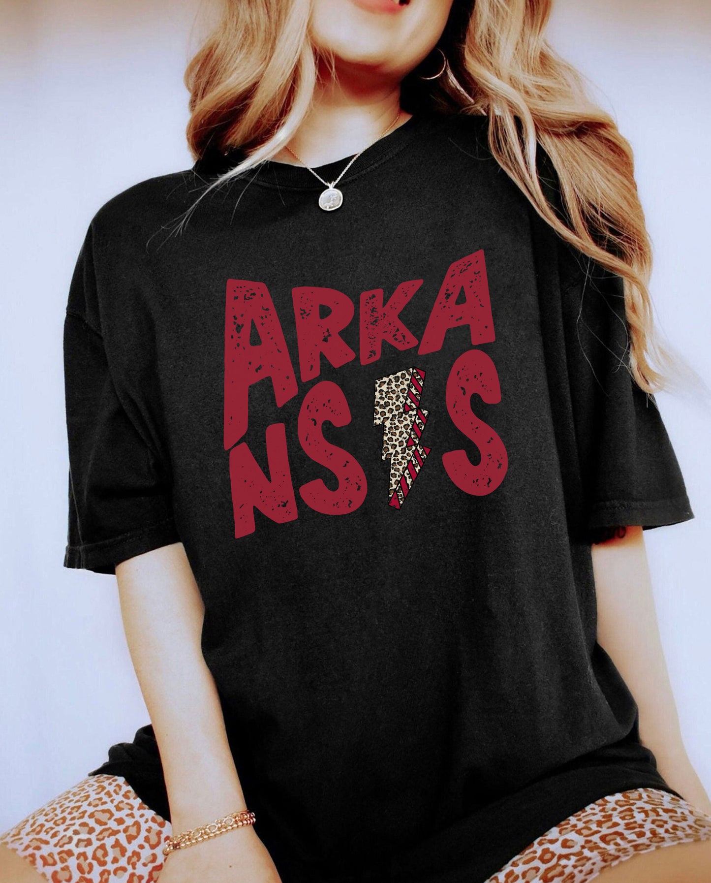 Arkansas Leopard Lightning Bolt Shirt