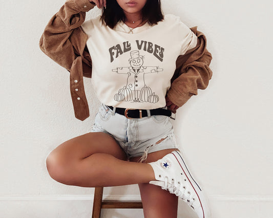 Fall Vibes Scarecrow Bella Canvas Shirt