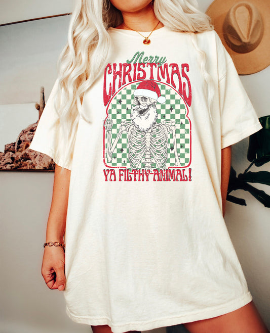 Merry Christmas Filthy Animal Skeleton Shirt
