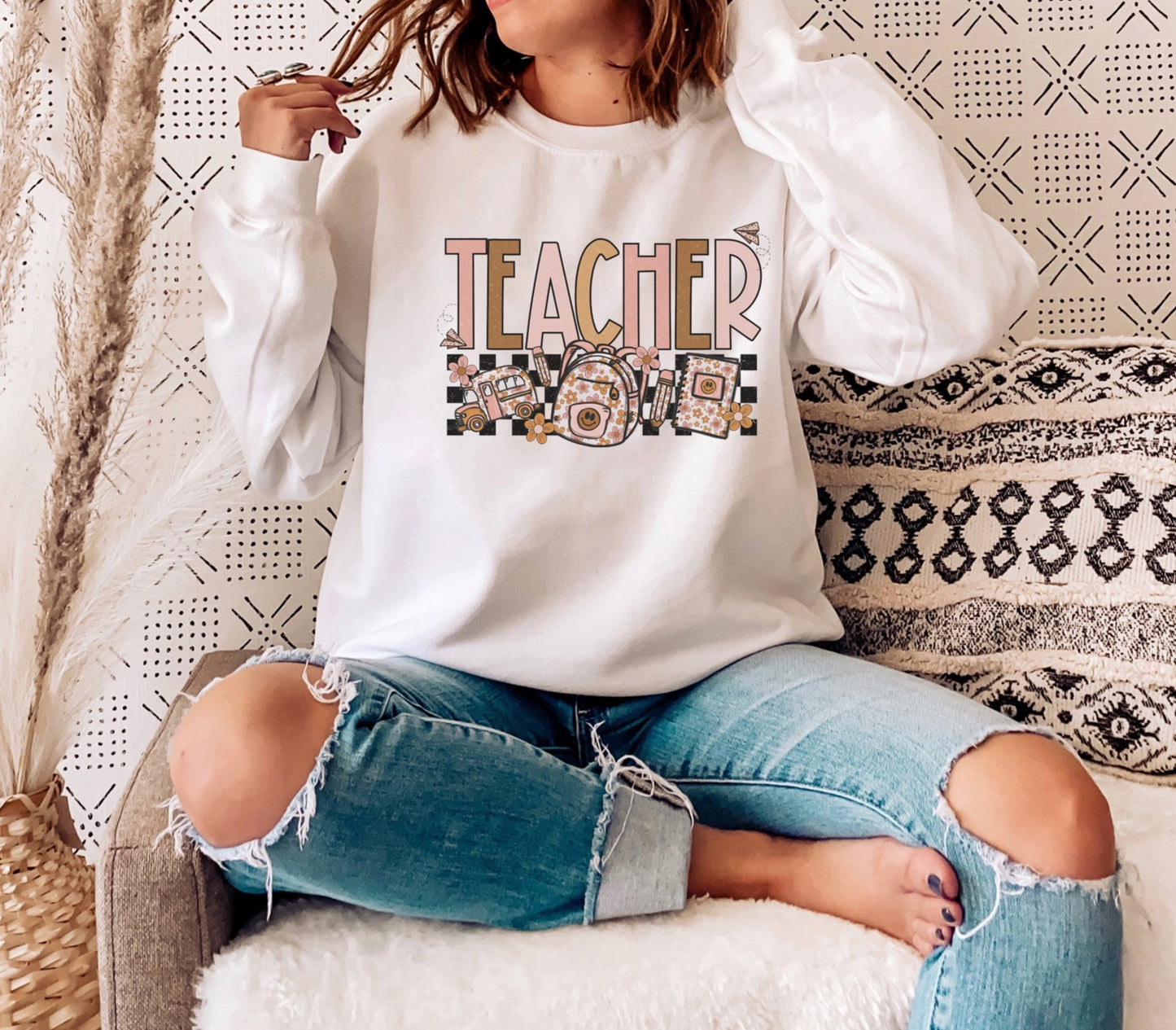 Retro Teacher Back To School Sweatshirt