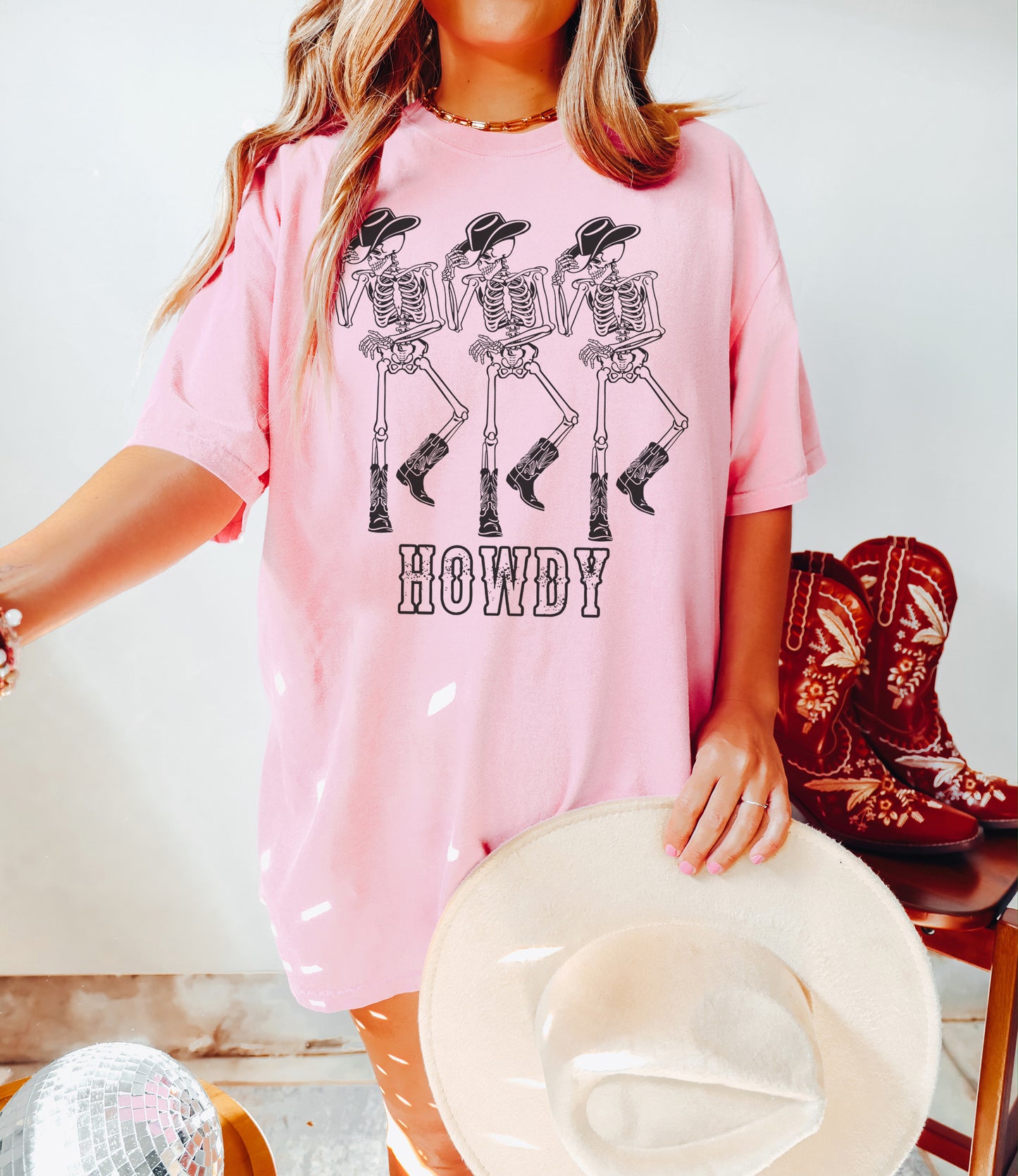 Howdy Cowboy Skeleton Tee
