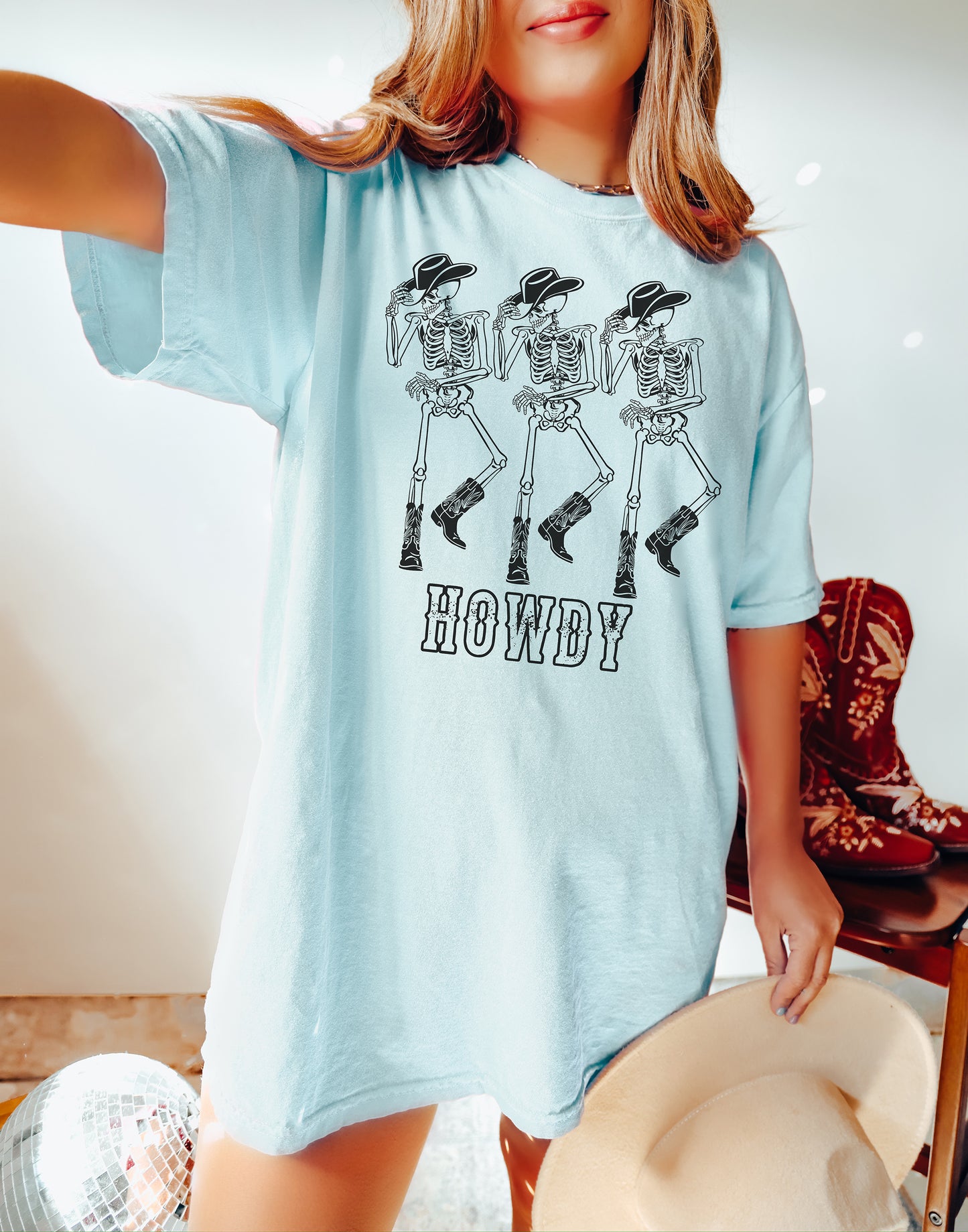 Howdy Cowboy Skeleton Tee