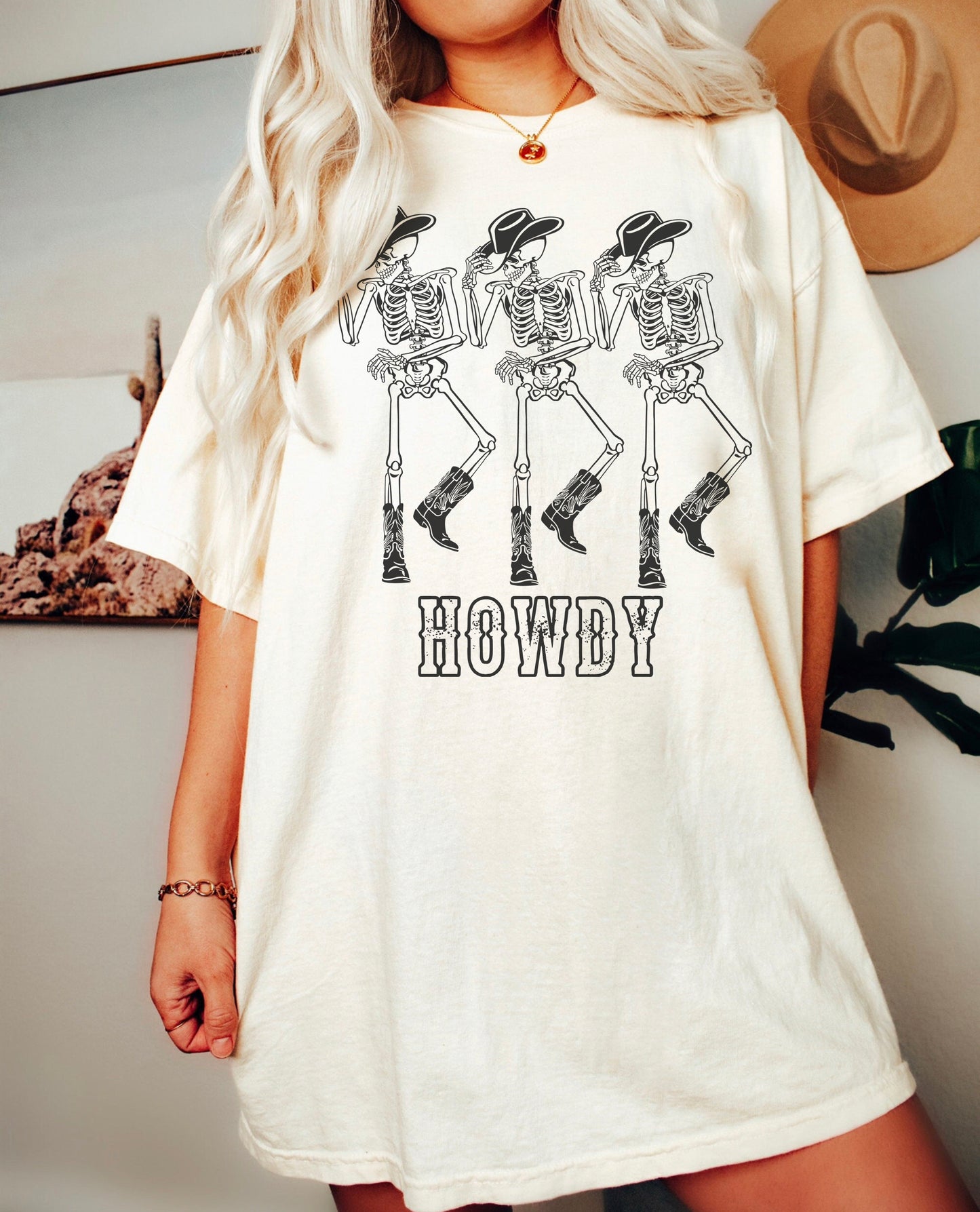 Howdy Cowboy Skeleton Tee