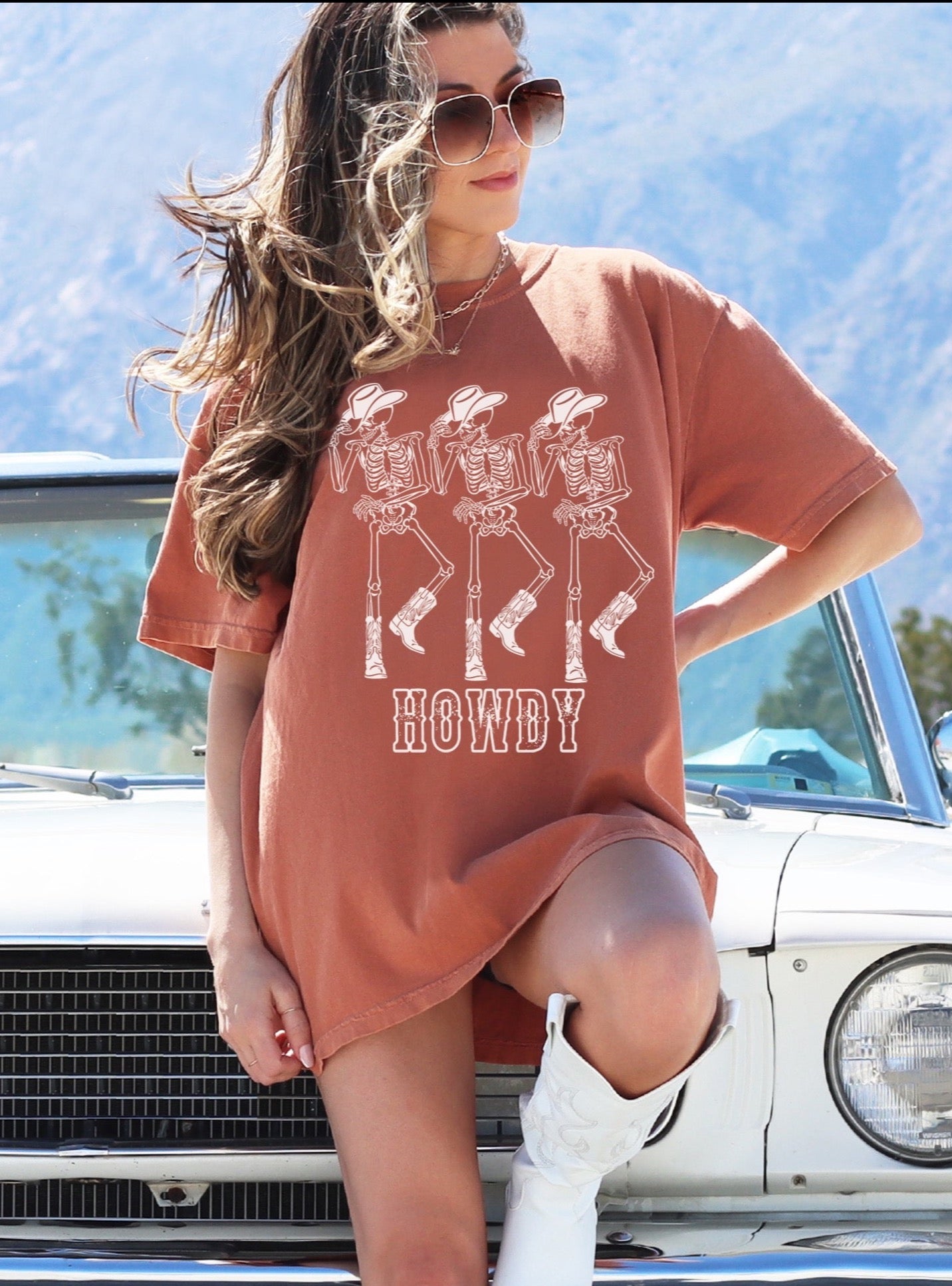 Howdy Cowboy Skeleton Tee