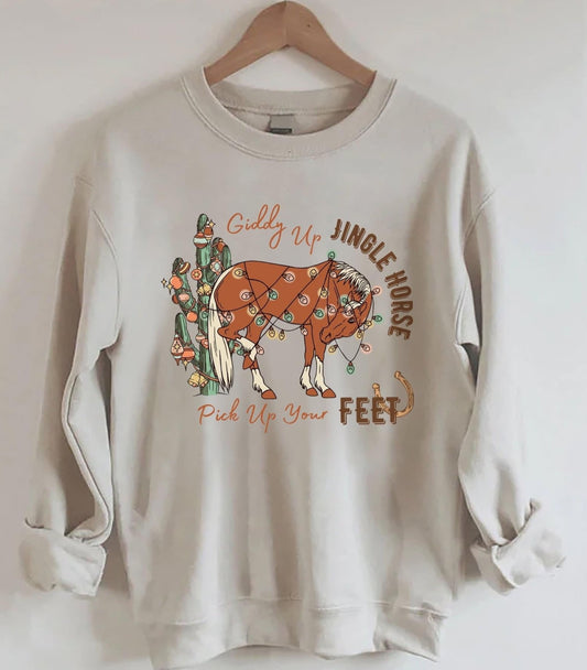 Giddy Up Jingle Horse Sweatshirt