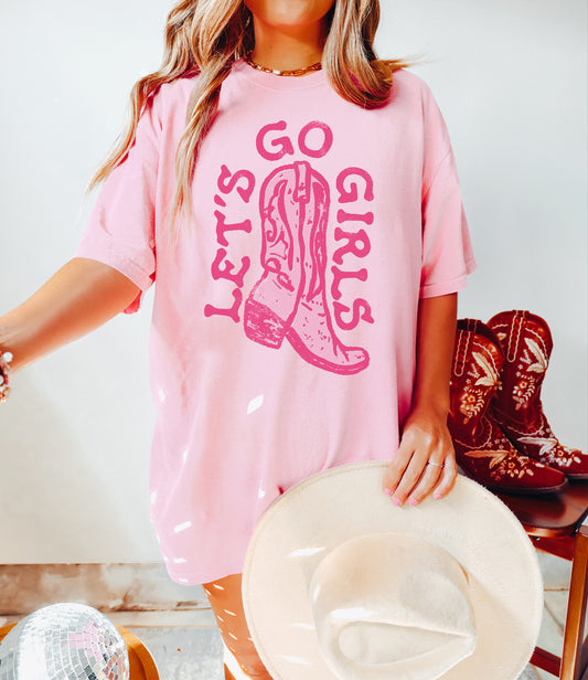 Lets Go Girls Cowboy Boots Shirt