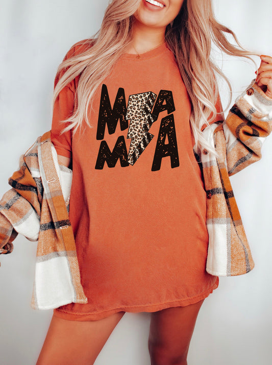 Mama Leopard Lightning Bolt Shirt