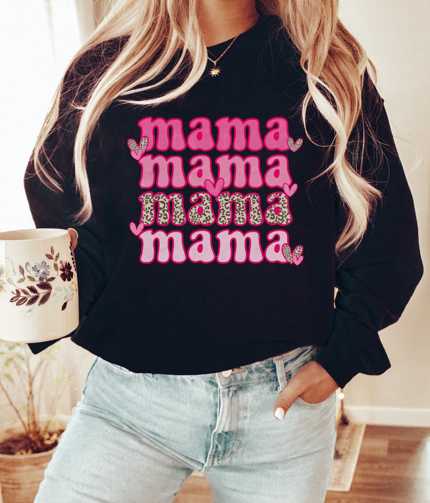 Retro Leopard Mama Sweatshirt