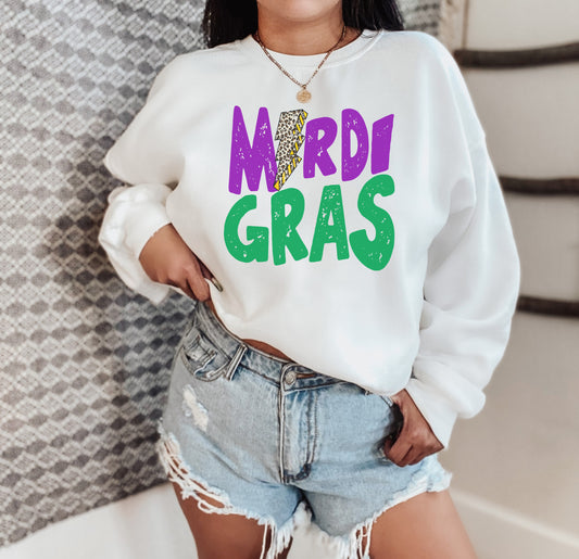 Mardi Gras Lightning Bolt Sweatshirt