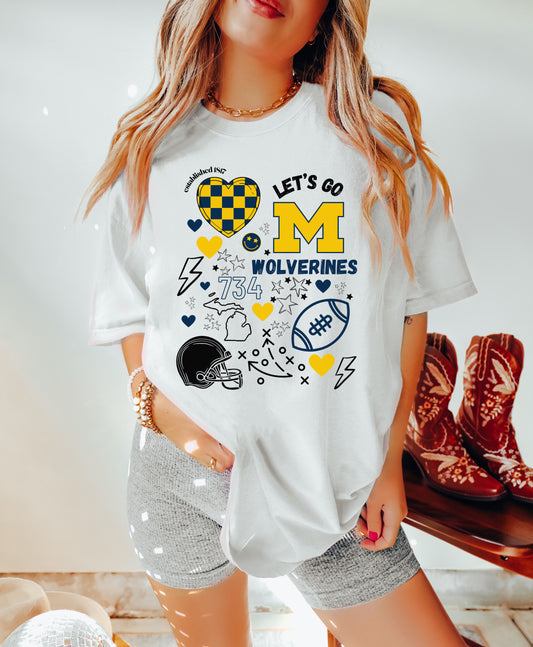 Wolverines Game Day Shirt Design On Front Only