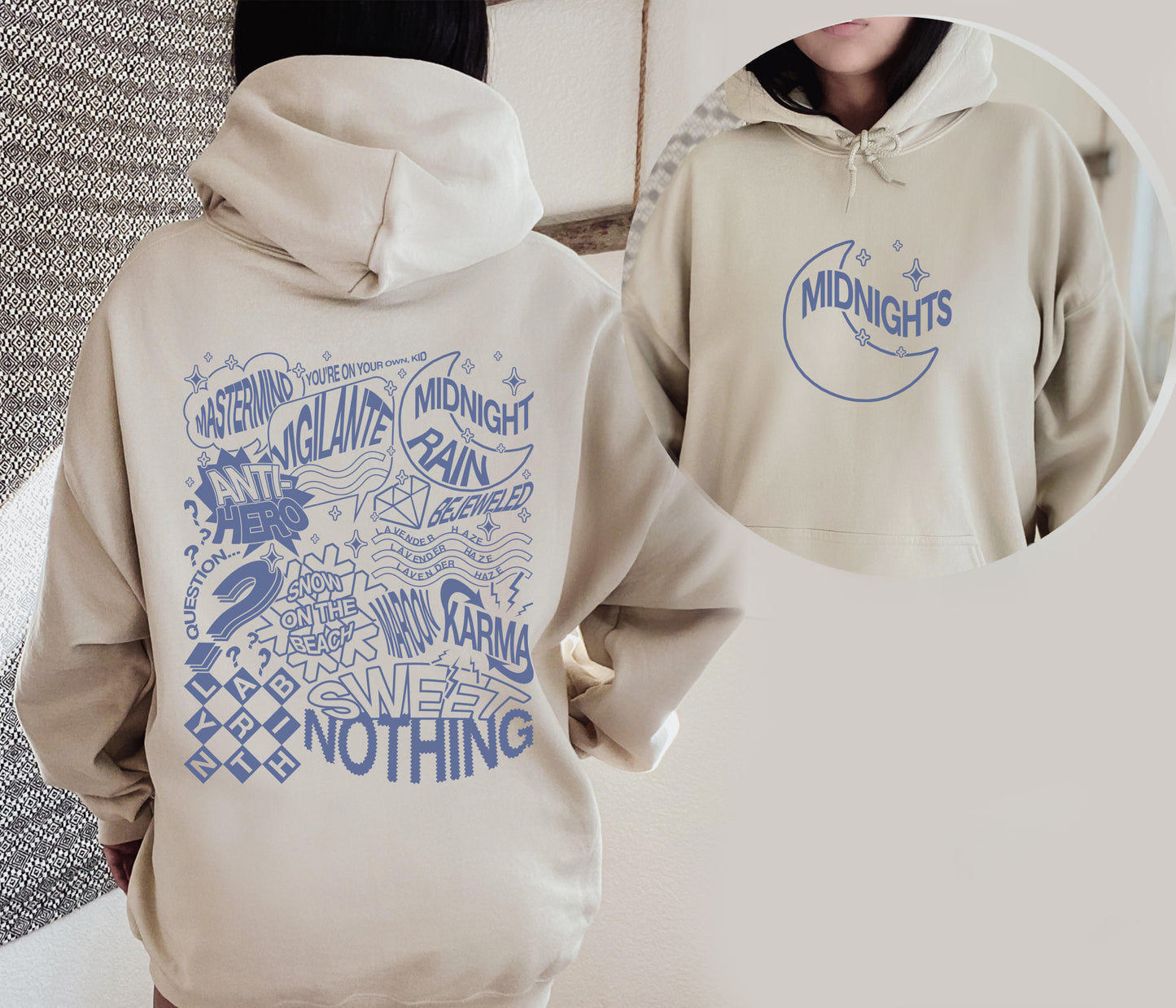 Midnights Album Censored Hoodie, 2 Sided Print
