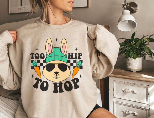 Retro Too Hip To Hop Bunny Sweatshirt