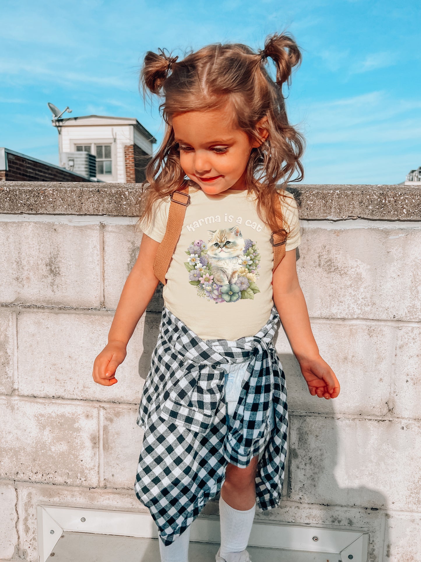 Karma Is A Cat Youth Kids Shirt